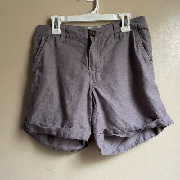 Fat Face X Baird McNutt Irish linen shorts size 2 mauve purple grey - Picture 1 of 11